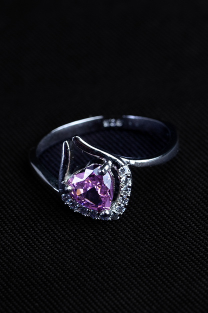 Blushed heart ring