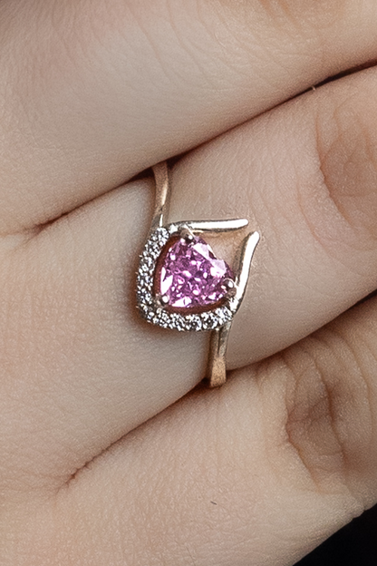 Blushed heart ring