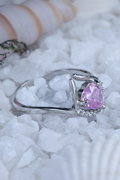 Blushed heart ring