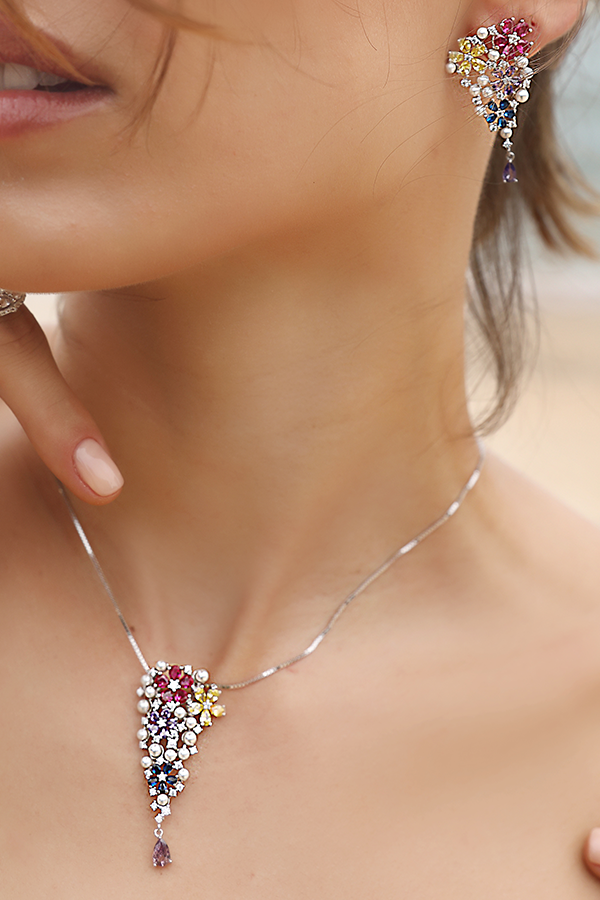 Coral Bloom Necklace Set