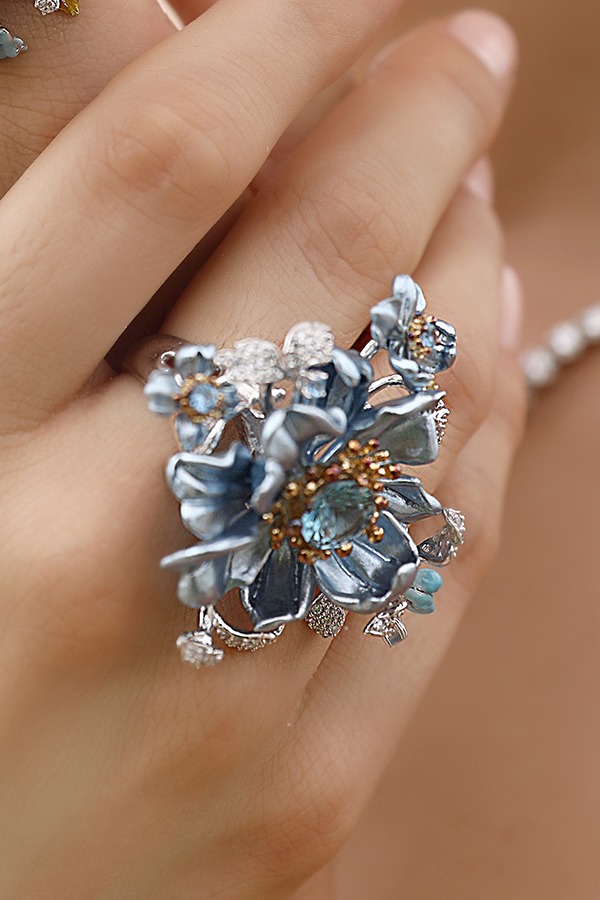 Azure Bloom Ring